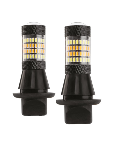 Pareja de bombilllas led BAU15S 2 en 1: luz diurna + intermitencia