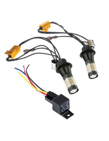 Pareja de bombilllas led BAU15S 2 en 1: luz diurna + intermitencia