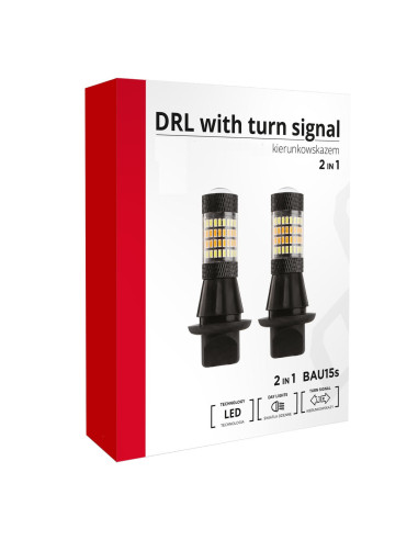 Pareja de bombilllas led BAU15S 2 en 1: luz diurna + intermitencia