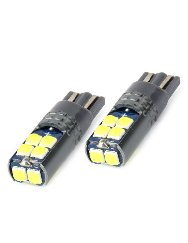 Pareja de bombillas de led blancas T10 w5w con can-bus