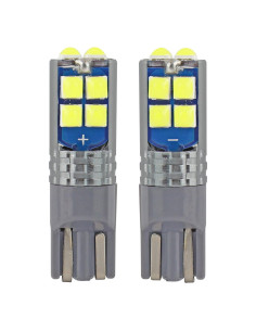 Pareja de bombillas de led blancas T10 w5w con can-bus 2