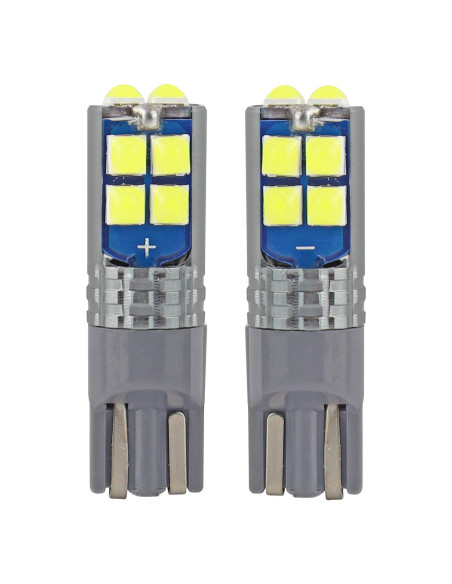 Pareja de bombillas de led blancas T10 w5w con can-bus