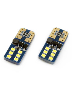 Pareja de bombillas de led blancas T10 w5w con can-bus