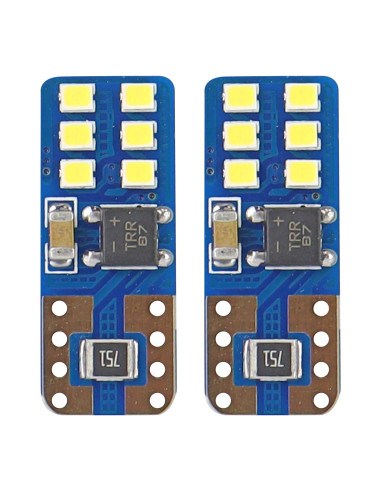 Pareja de bombillas de led blancas T10 w5w con can-bus