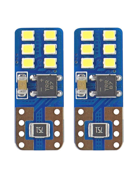 Pareja de bombillas de led blancas T10 w5w con can-bus