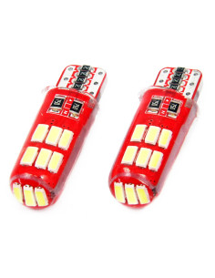Pareja de bombillas de led blancas T10 w5w con can-bus