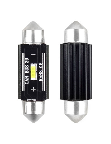 Pareja de bombillas de led blancas de plafonier C5W / C10W (39 mm.) con can-bus
