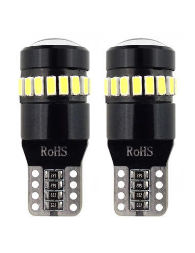 Pareja de bombillas de led blancas T10 w5w con can-bus