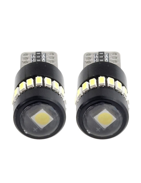 Pareja de bombillas de led blancas T10 w5w con can-bus