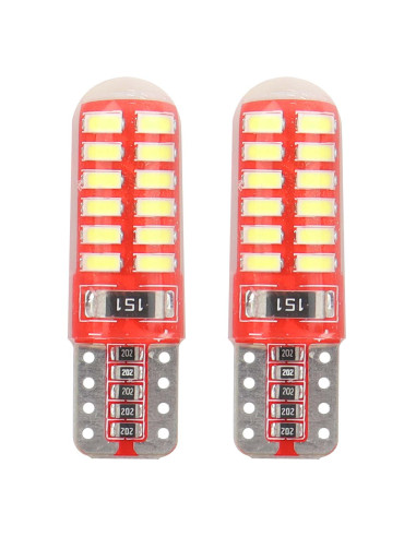 Pareja de bombillas de led blancas T10 w5w con can-bus