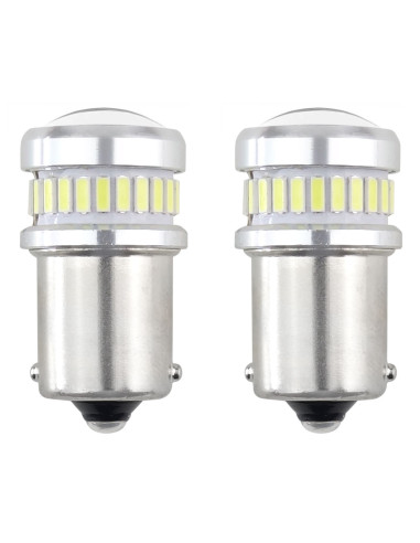 Pareja de bombillas de led blancas de un polo P21W con can-bus