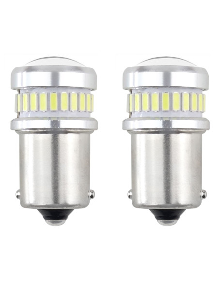 Pareja de bombillas de led blancas de un polo P21W con can-bus