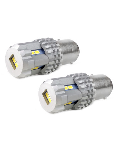 Pareja de bombillas de led blancas de dos polos BAY15D P21/5W con can-bus
