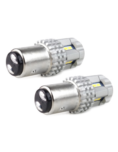 Pareja de bombillas de led blancas de dos polos BAY15D P21/5W con can-bus