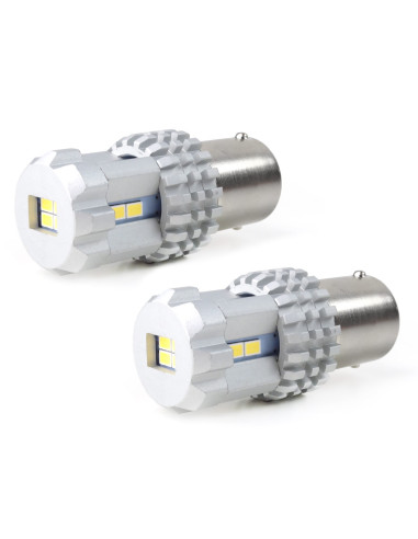 Pareja de bombillas de led blancas de un polo P21W con can-bus