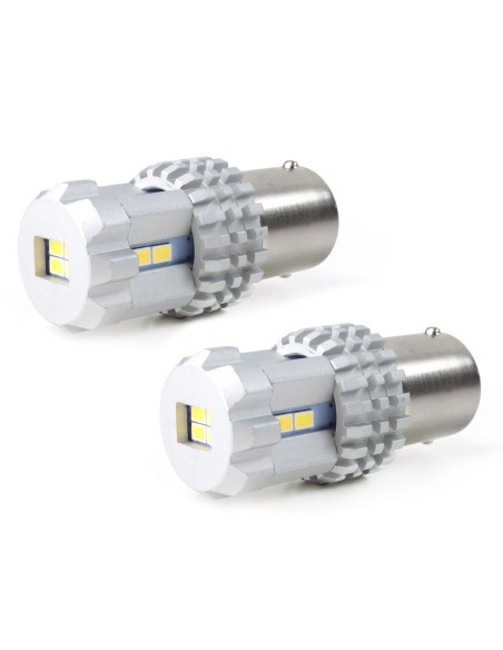 Pareja de bombillas de led blancas de un polo P21W con can-bus