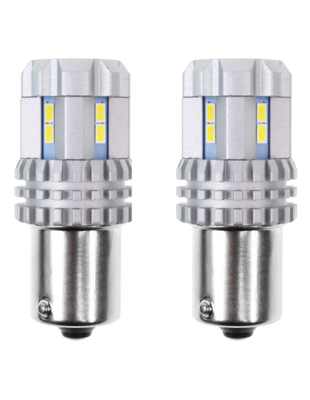 Pareja de bombillas de led blancas de un polo P21W con can-bus