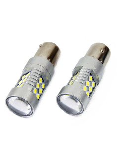 Pareja de bombillas de led blancas de un polo P21W con can-bus