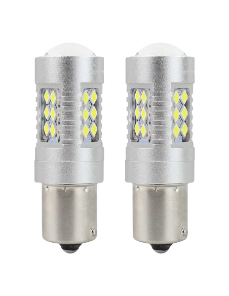 Pareja de bombillas de led blancas de un polo P21W con can-bus