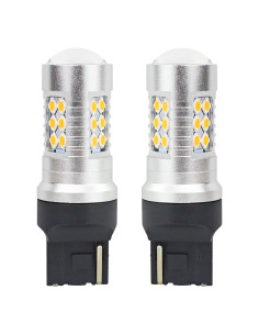 Pareja de bombillas de led ámbar de cuña T20 (WY21W) con can-bus 2