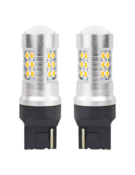 Pareja de bombillas de led ámbar de cuña T20 (WY21W) con can-bus