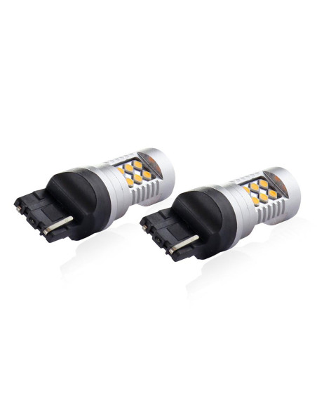 Pareja de bombillas de led ámbar de cuña T20 (WY21W) con can-bus
