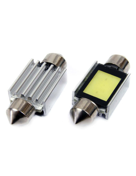 Pareja de bombillas de led blancas de plafonier C5W / C10W (36 mm.) con can-bus