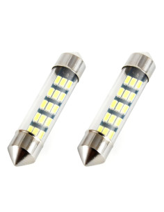 Pareja de bombillas de led blancas de plafonier C5W / C10W (39 mm.) estándar con 15 leds SMD