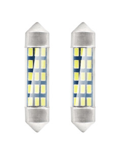 Pareja de bombillas de led blancas de plafonier C5W / C10W (39 mm.) estándar con 15 leds SMD 2