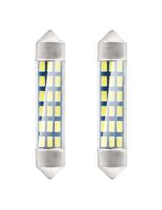 Pareja de bombillas de led blancas de plafonier C5W / C10W (41 mm.) estándar con 18 leds SMD 2