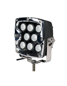 Faro led cuadrado de largo alcance con soporte lateral, cromado, CREE 80W 7"