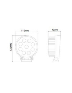 ? Lámpara LED de Trabajo 9X – 24W, 12V/24V, IP67 | Iluminación Potente y Resistente ? 2