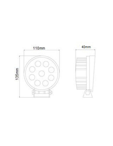 ? Lámpara LED de Trabajo 9X – 24W, 12V/24V, IP67 | Iluminación Potente y Resistente ?