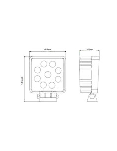 ? Lámpara LED de Trabajo Cuadrada 9X – 27W, 12V/24V, IP67 | Iluminación Potente y Resistente ? 2