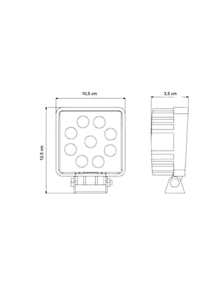 ? Lámpara LED de Trabajo Cuadrada 9X – 27W, 12V/24V, IP67 | Iluminación Potente y Resistente ?