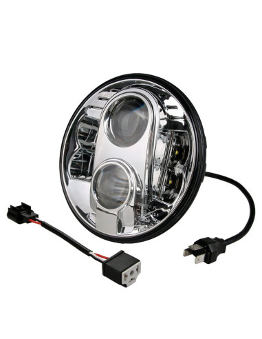 Faro de carretera LED - redondo 7" 9-36V, cromado