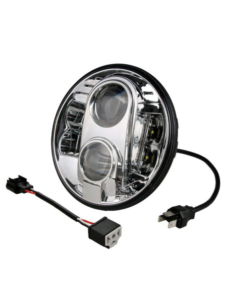 Faro de carretera LED - redondo 7" 9-36V, cromado