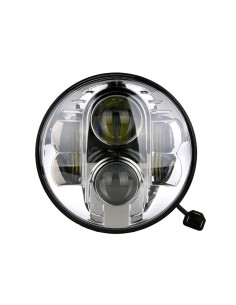 Faro de carretera LED - redondo 7" 9-36V, cromado 2