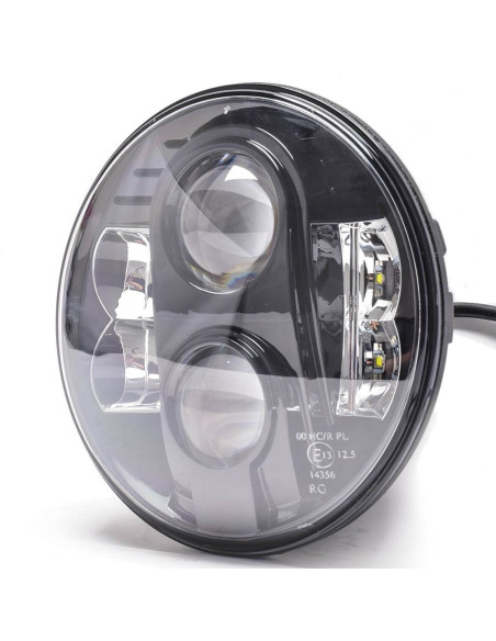 Faro de carretera LED - redondo 7" 9-36V, negro