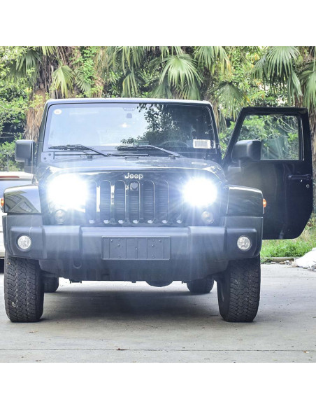 Faro de carretera LED - redondo 7" 9-36V, negro