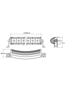 Barra de led curvada 1344mm 288 watios y doble fila 2