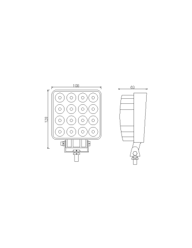 ? Lámpara LED de Trabajo 16X LED ? Potencia 43W | IP67 | Envío rápido ?