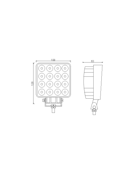 ? Lámpara LED de Trabajo 16X LED ? Potencia 43W | IP67 | Envío rápido ?
