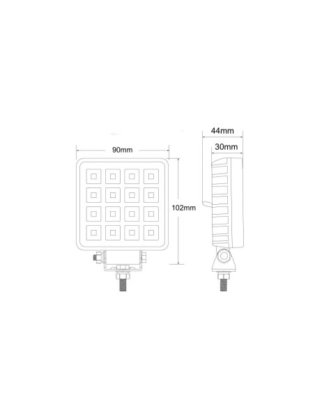 Faro de trabajo cuadrado tipo Slim con 16 leds 12/24V (Potencia: 16W)