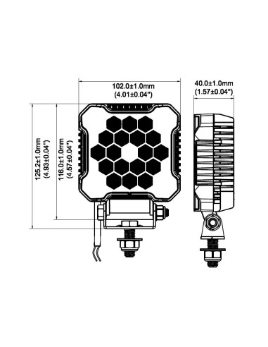 Faro de trabajo 18 leds 26W (haz de luz dispersa)