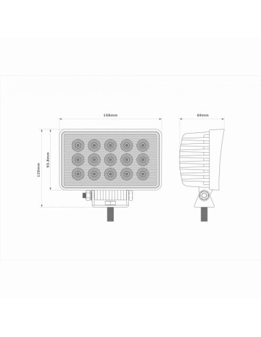 ? Faro Led rectangular de Trabajo 15xLED Flood - Iluminación Potente para Vehículos
