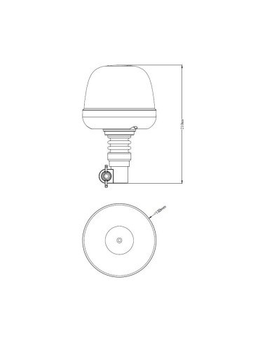 Rotativo ámbar 10 leds 28W con base flexible (7 modos funcionamiento) 12/24V