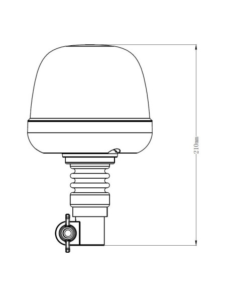 Rotativo ámbar 10 leds 28W con base flexible (7 modos funcionamiento) 12/24V