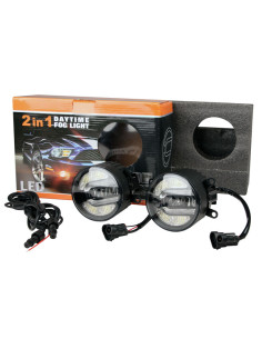 Faros antiniebla LED + luz diurna 3,5" 90mm 9-32V 2