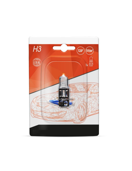Bombilla halógena H3 12 voltios (en blister individual)